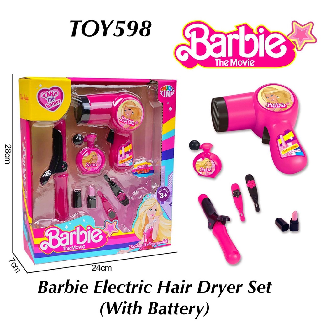 Barbie Electric Hair Dryer Set With Battery