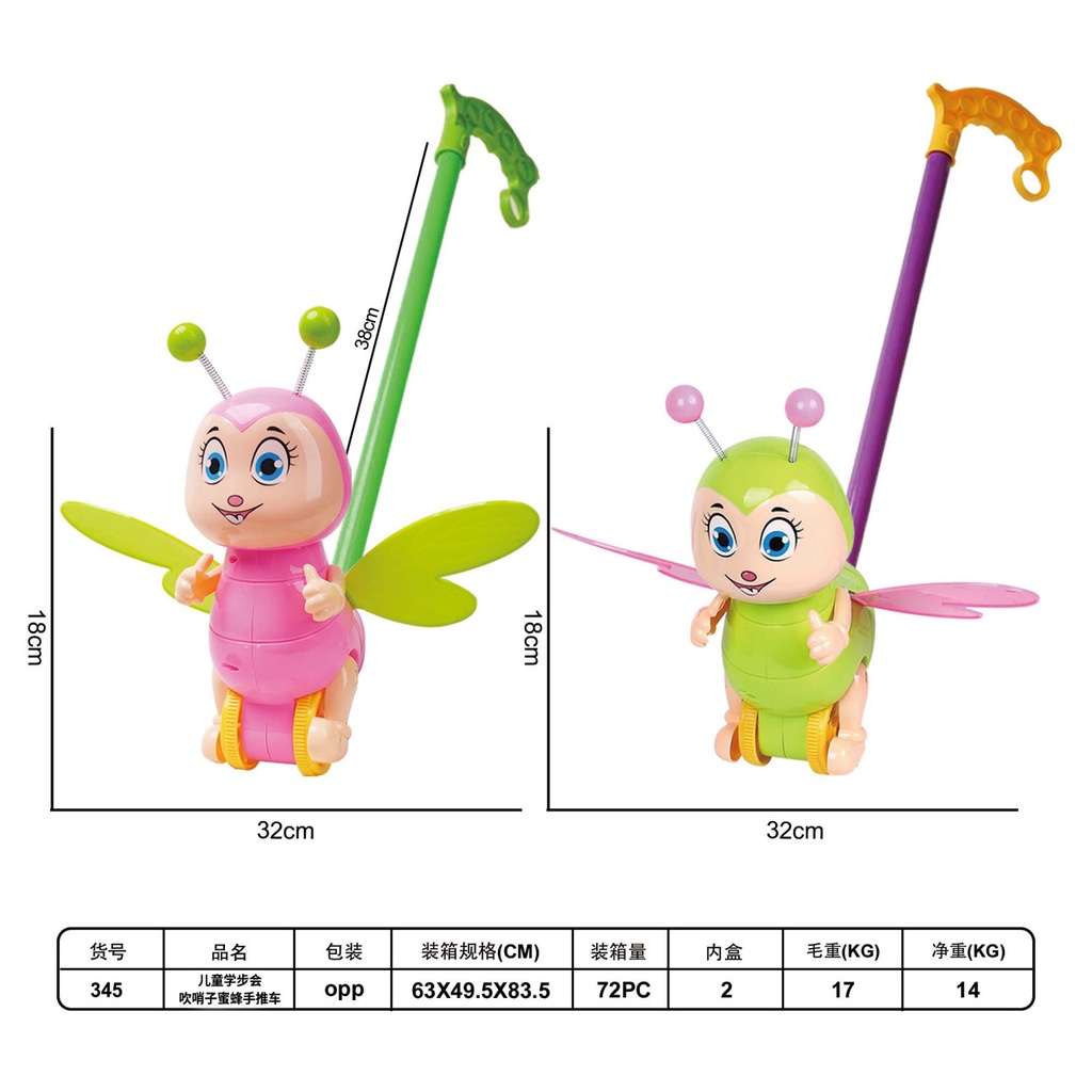 Toddler Whistle Bee Push Toy