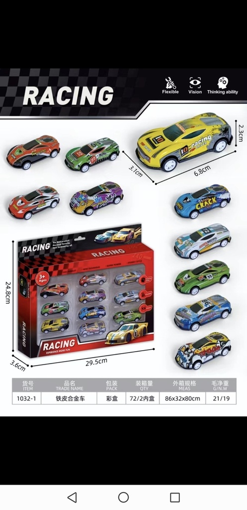 Metal Racing Car (12pcs)