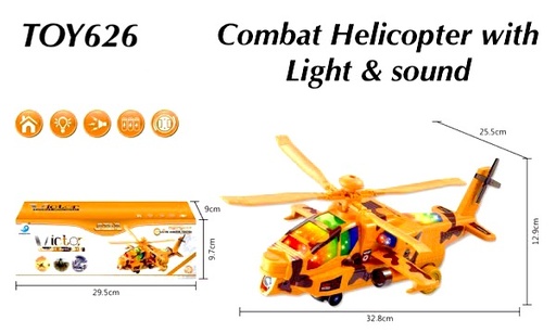 [TOY626] Combat Helicopter With Light & Sound