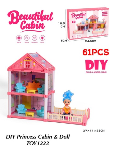 [TOY1223(OCT25C2)] DIY Princess Cabin & Doll Set